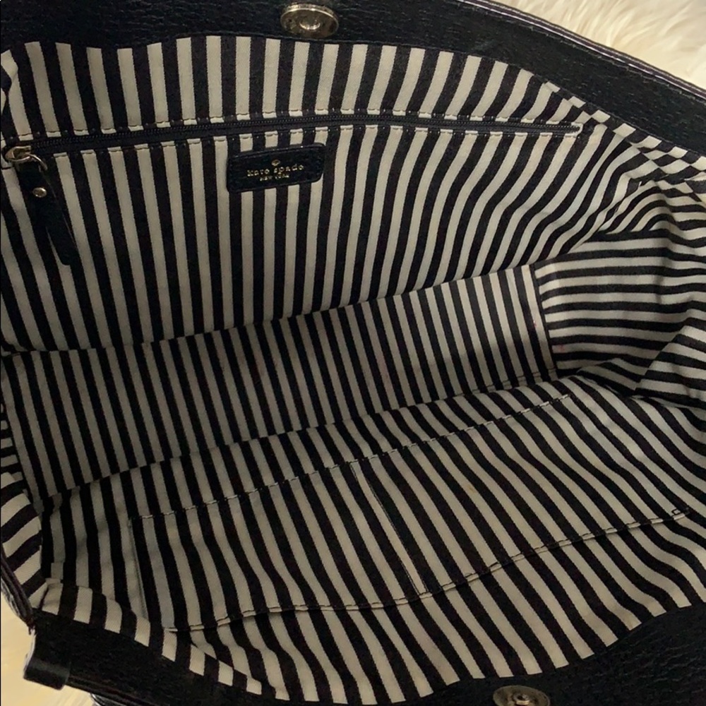 Kate Spade Large Black Leather Tote Bag - Picture 5 of 6